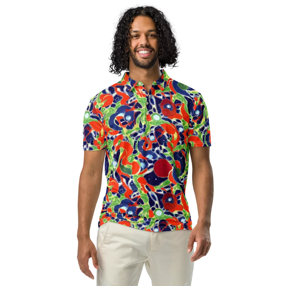 Neon Riviera on Men's Slim Fit Polo Shirt — Front