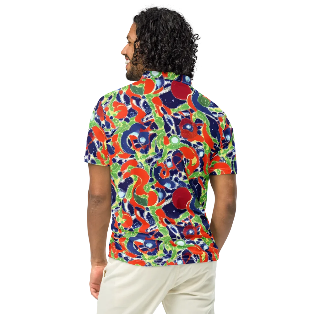 Neon Riviera on Men's Slim Fit Polo Shirt — Back