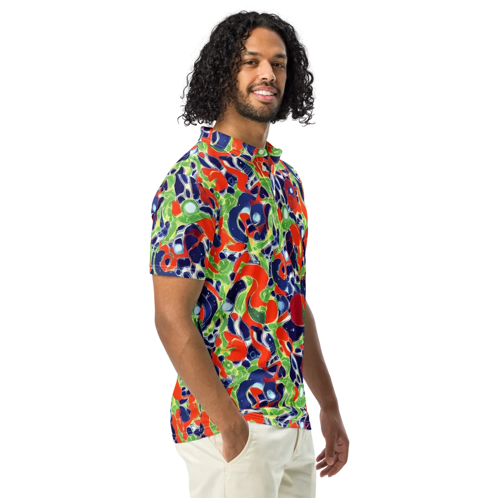Neon Riviera on Men's Slim Fit Polo Shirt — Right Front