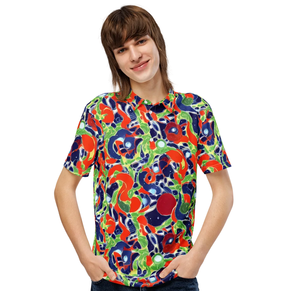 Neon Riviera on Men's Slim Fit Polo Shirt — Front