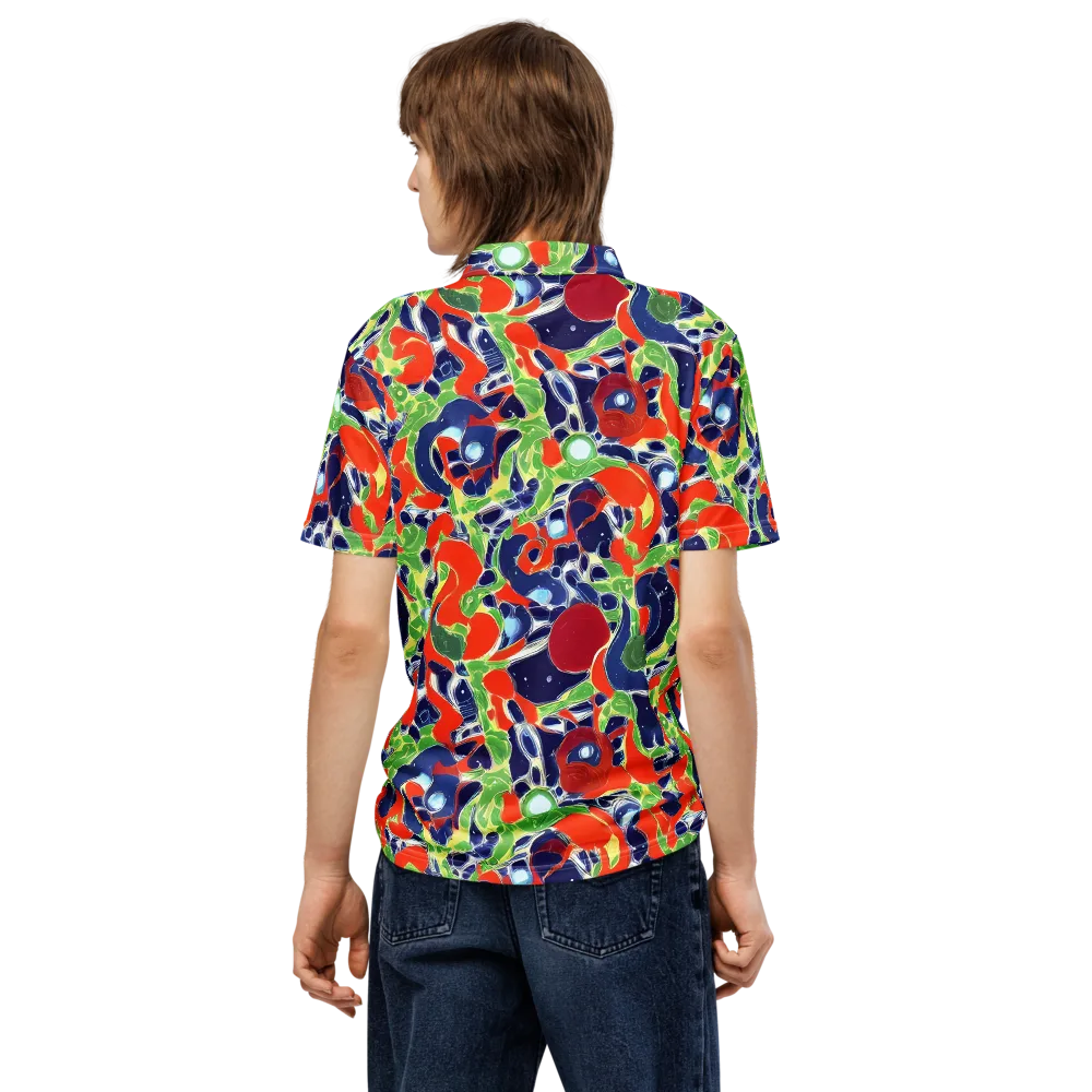 Neon Riviera on Men's Slim Fit Polo Shirt — Back