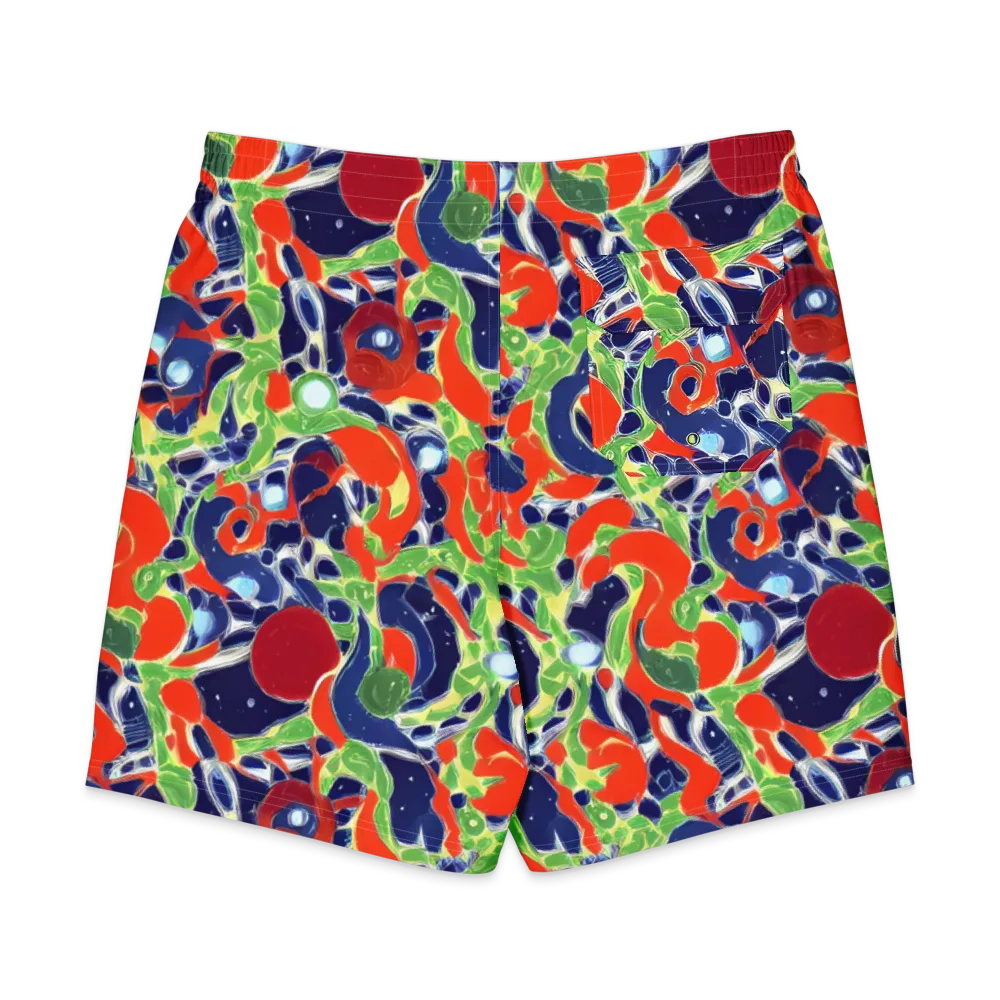 Neon Riviera on Men's Board Shorts — Back