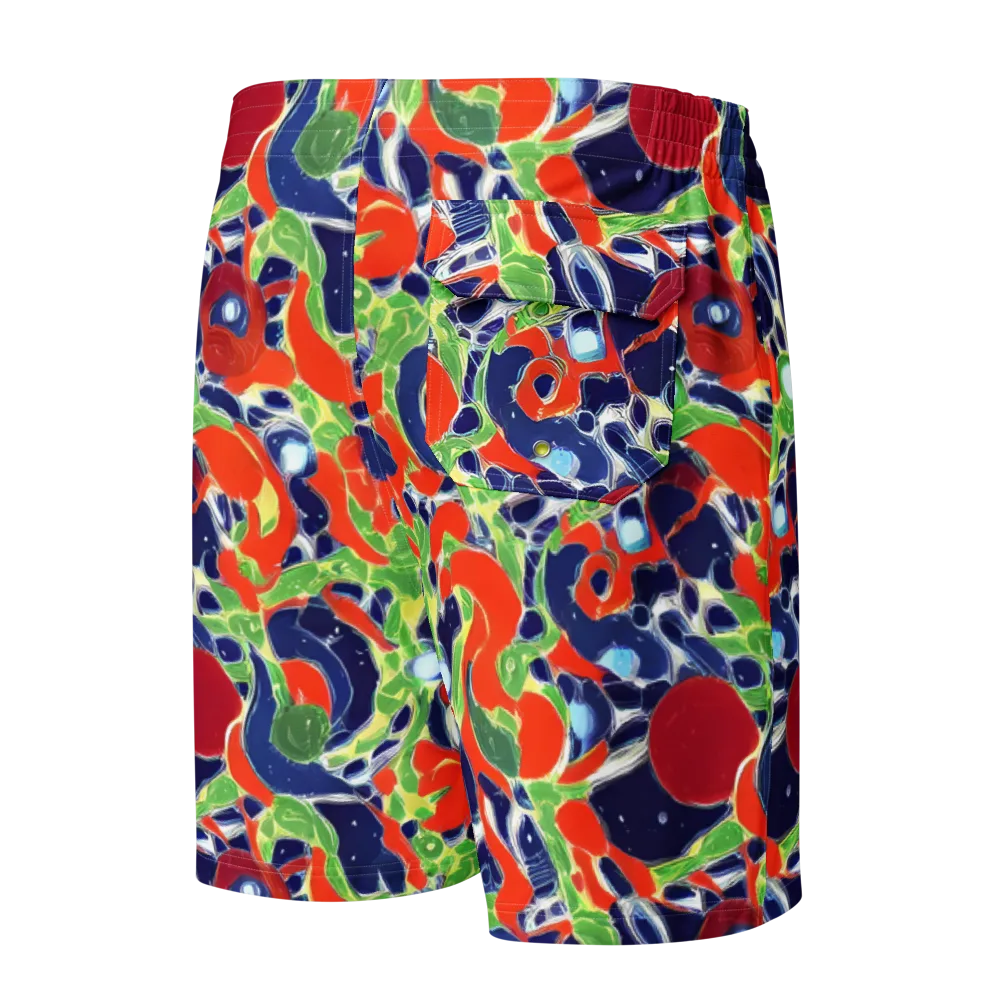 Neon Riviera on Men's Board Shorts — Back
