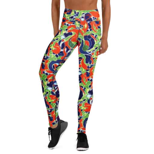 Neon Riviera on a Yoga Leggings