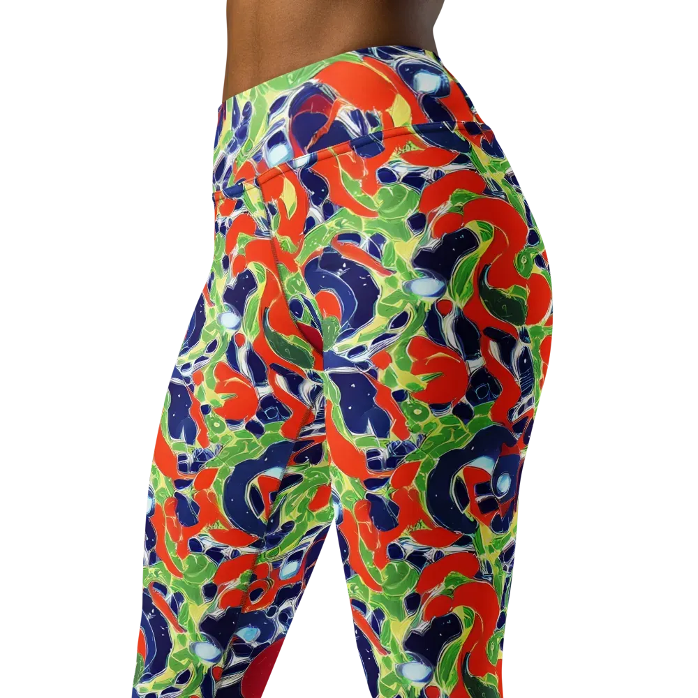 Neon Riviera on Yoga Leggings — Left Front