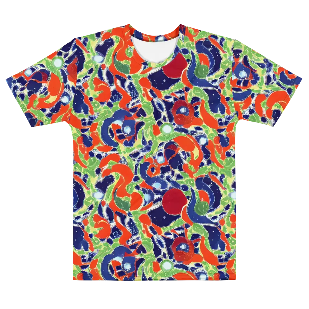 Neon Riviera on Men's Cotton Crew Neck T-Shirt — Front