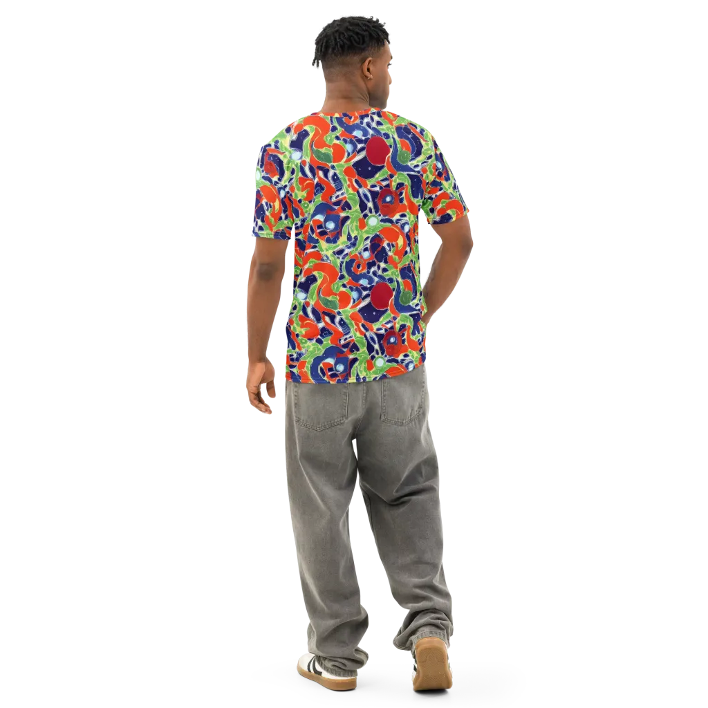 Neon Riviera on Men's Cotton Crew Neck T-Shirt — Back