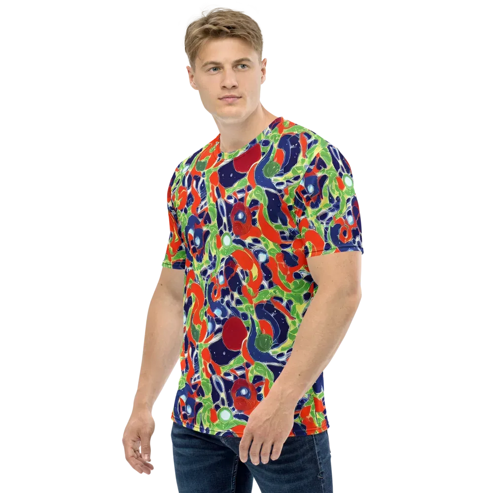 Neon Riviera on Men's Crew Neck T-Shirt — Left