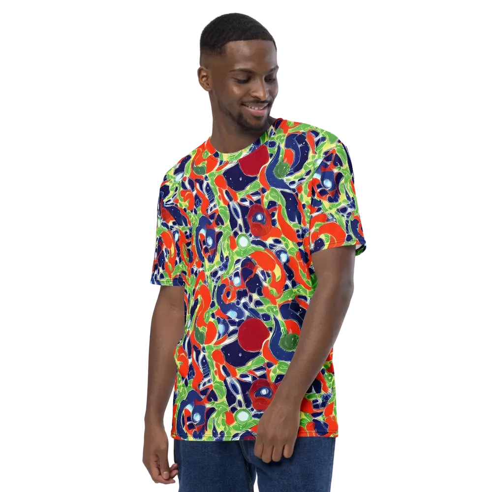 Neon Riviera on Men's Crew Neck T-Shirt — Left