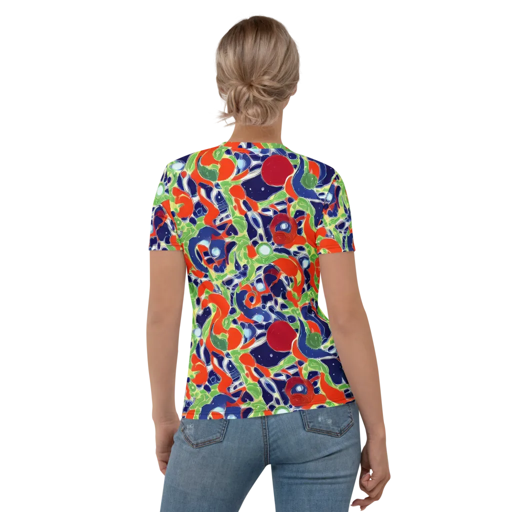 Neon Riviera on Women's Crew Neck T-Shirt — Back