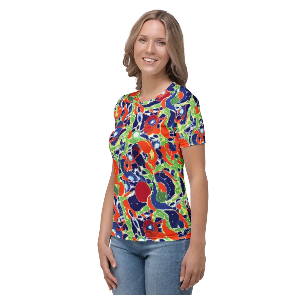 Neon Riviera on Women's Crew Neck T-Shirt — Left
