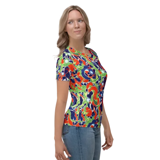 Neon Riviera on a Women's Crew Neck T-Shirt