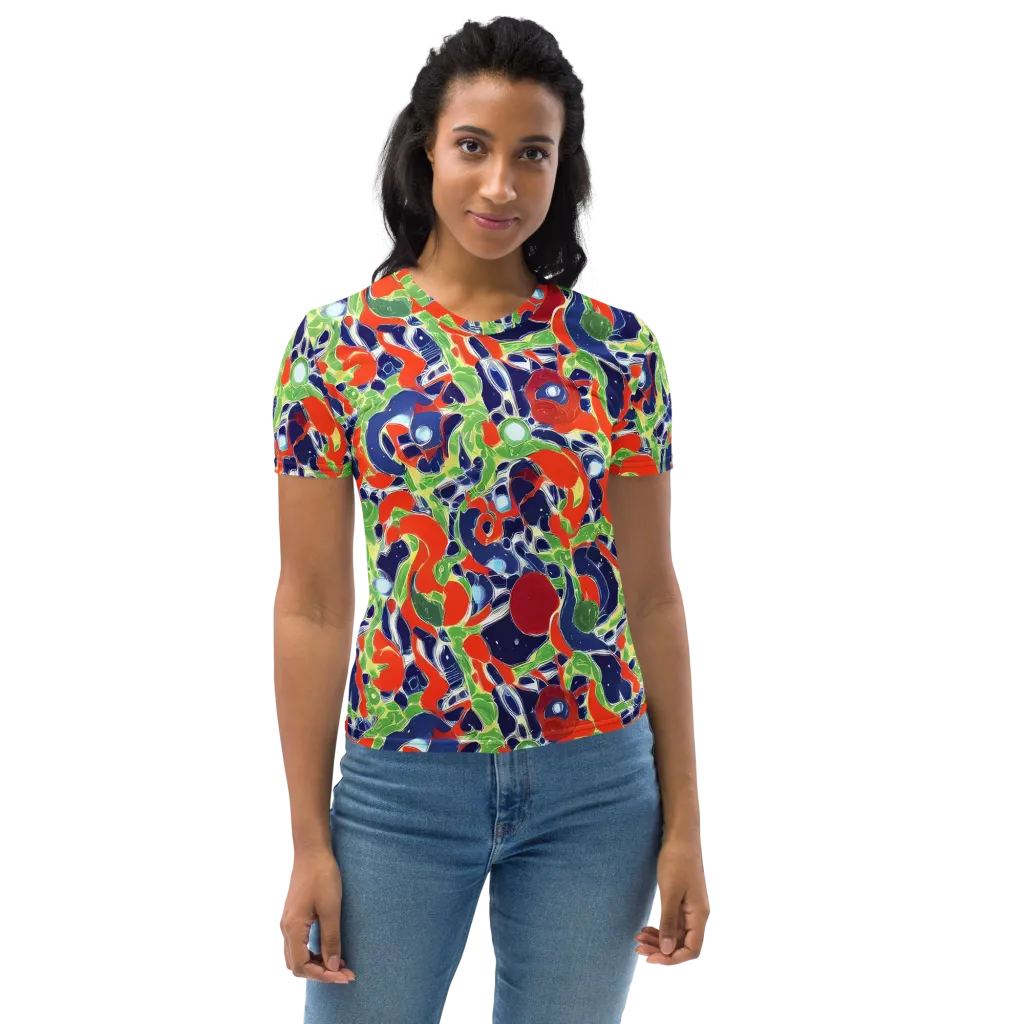 Neon Riviera on Women's Crew Neck T-Shirt — Front