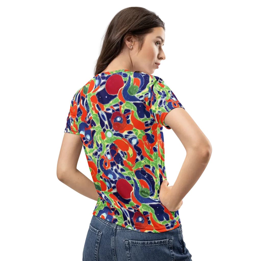 Neon Riviera on Women's Crew Neck T-Shirt — Back