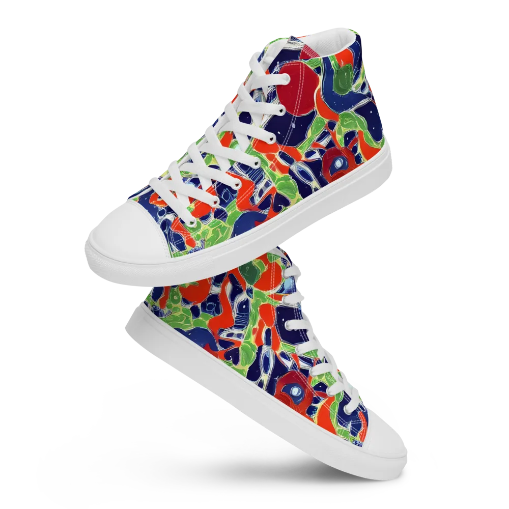 Neon Riviera on Women's High Top Canvas Shoes — Front
