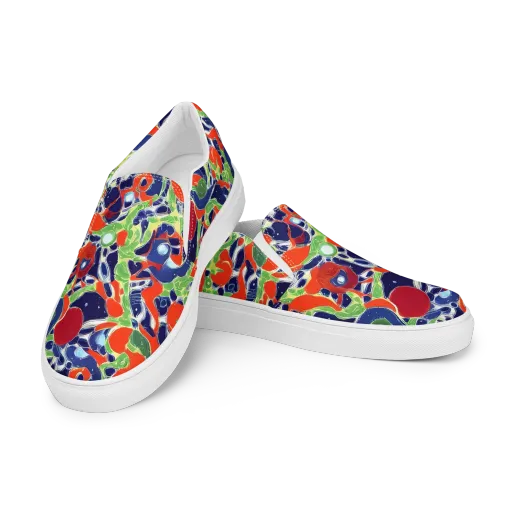 Neon Riviera on a Men's Slip-On Canvas Shoes