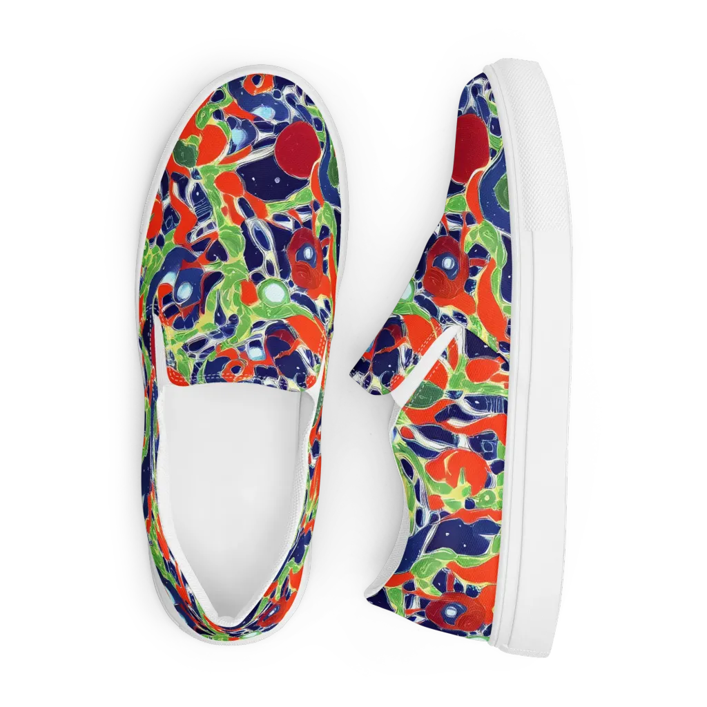 Neon Riviera on Men's Slip-On Canvas Shoes — Front