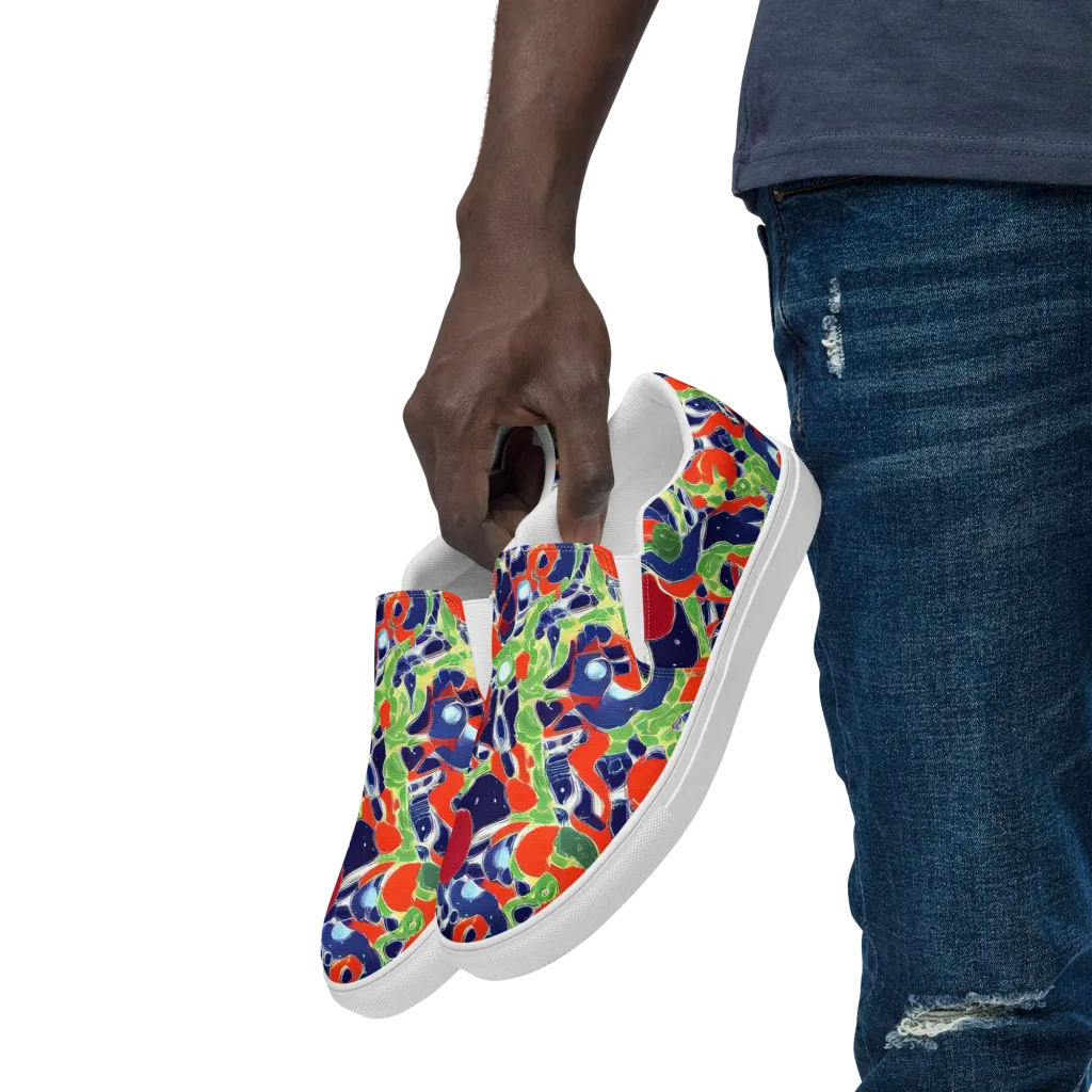 Neon Riviera on Men's Slip-On Canvas Shoes — Left Front