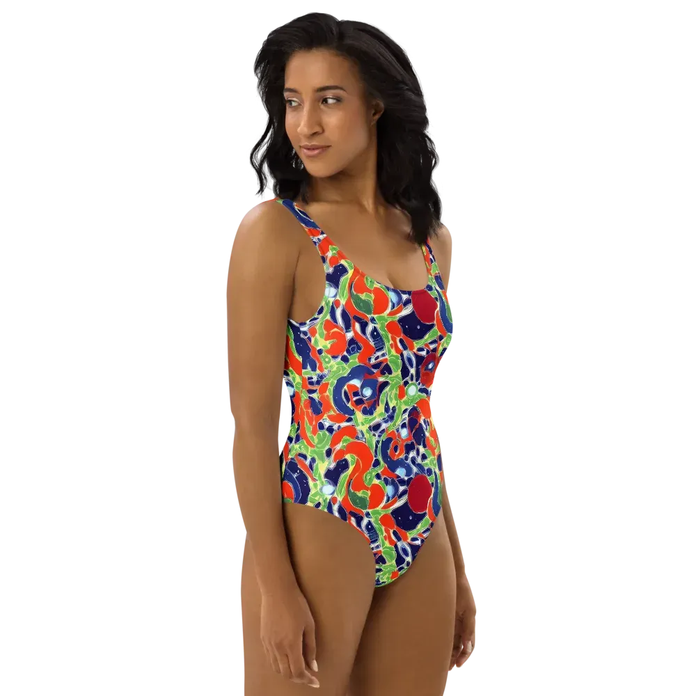 Neon Riviera on One-Piece Swimsuit — Right
