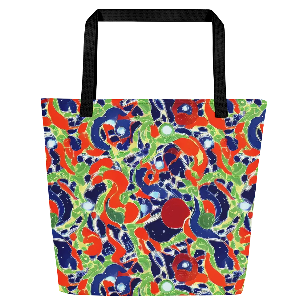 Neon Riviera on Large Tote Bag W/ Pocket — Front