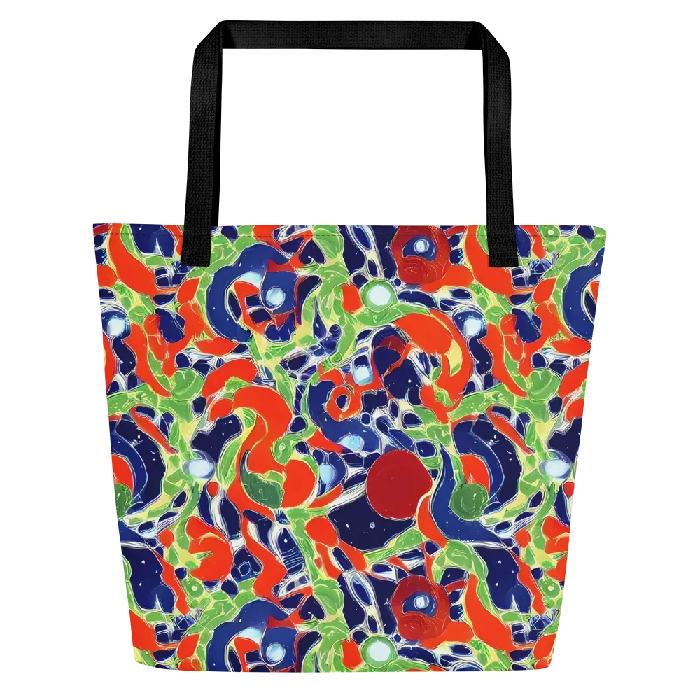 Neon Riviera on Large Tote Bag W/ Pocket — Front