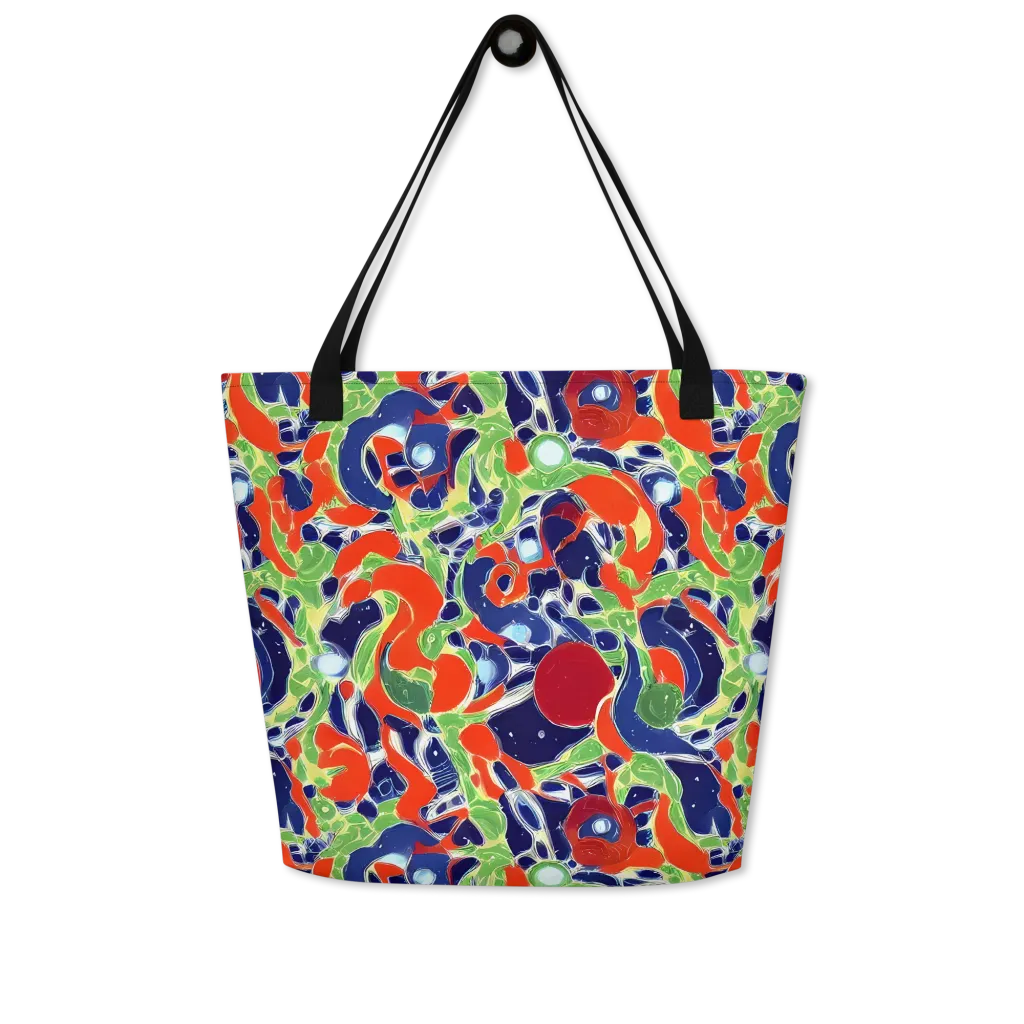 Neon Riviera on Large Tote Bag W/ Pocket — Front