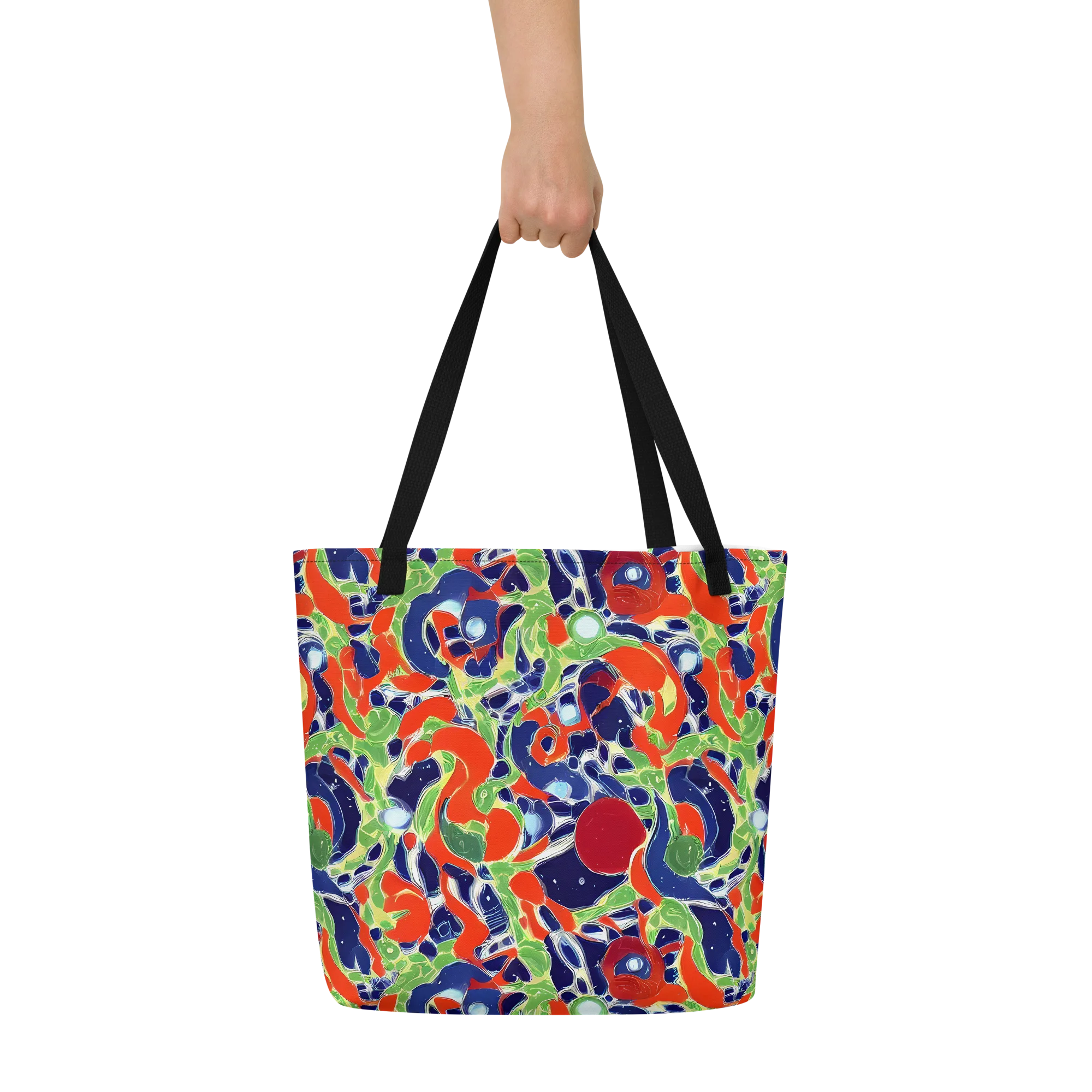 Neon Riviera on Large Tote Bag W/ Pocket — Front