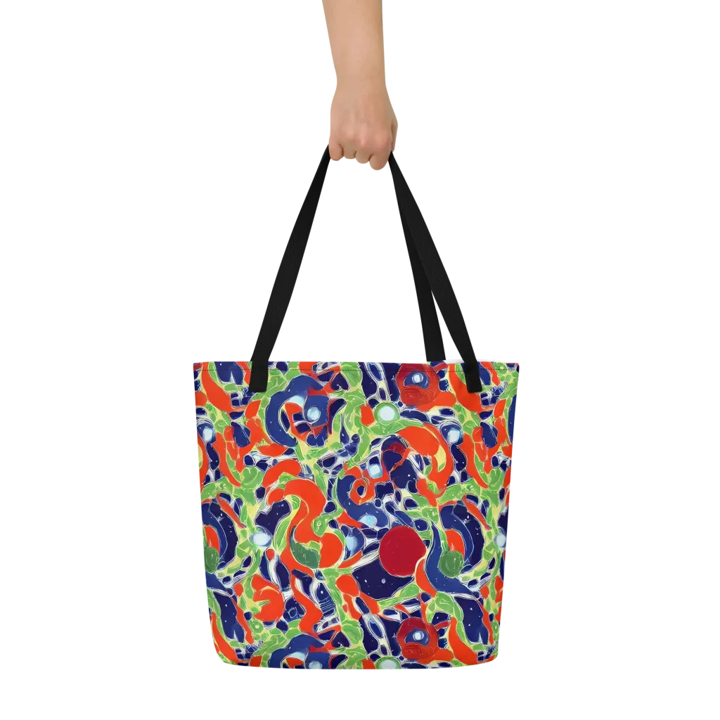 Neon Riviera on Large Tote Bag W/ Pocket — Front