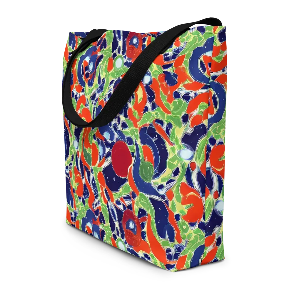 Neon Riviera on Large Tote Bag W/ Pocket — Front