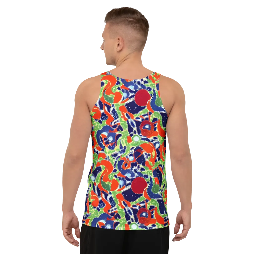 Neon Riviera on Men's Tank Top — Back