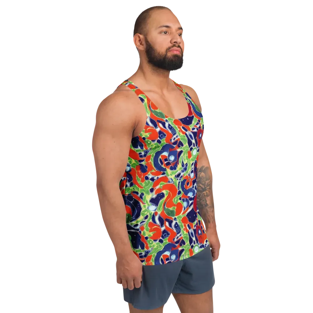 Neon Riviera on Men's Tank Top — Right Front