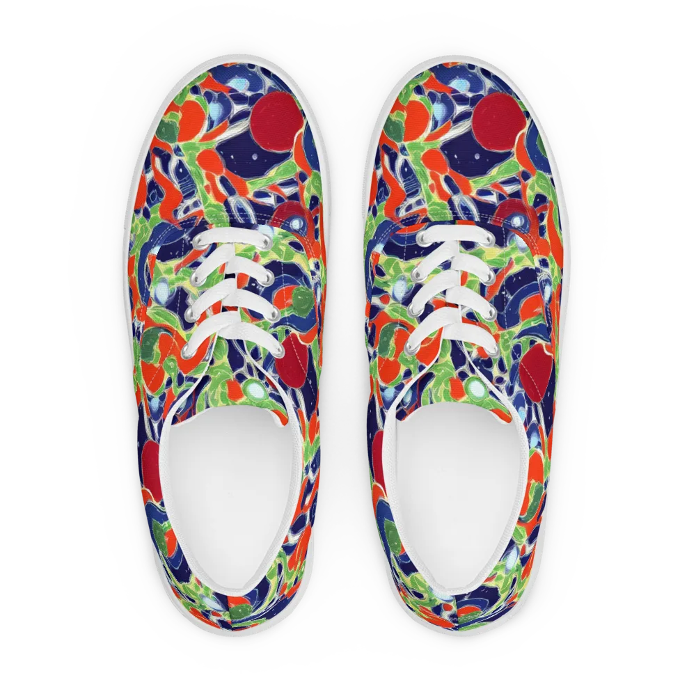 Neon Riviera on Men's Lace-Up Canvas Shoes — Front