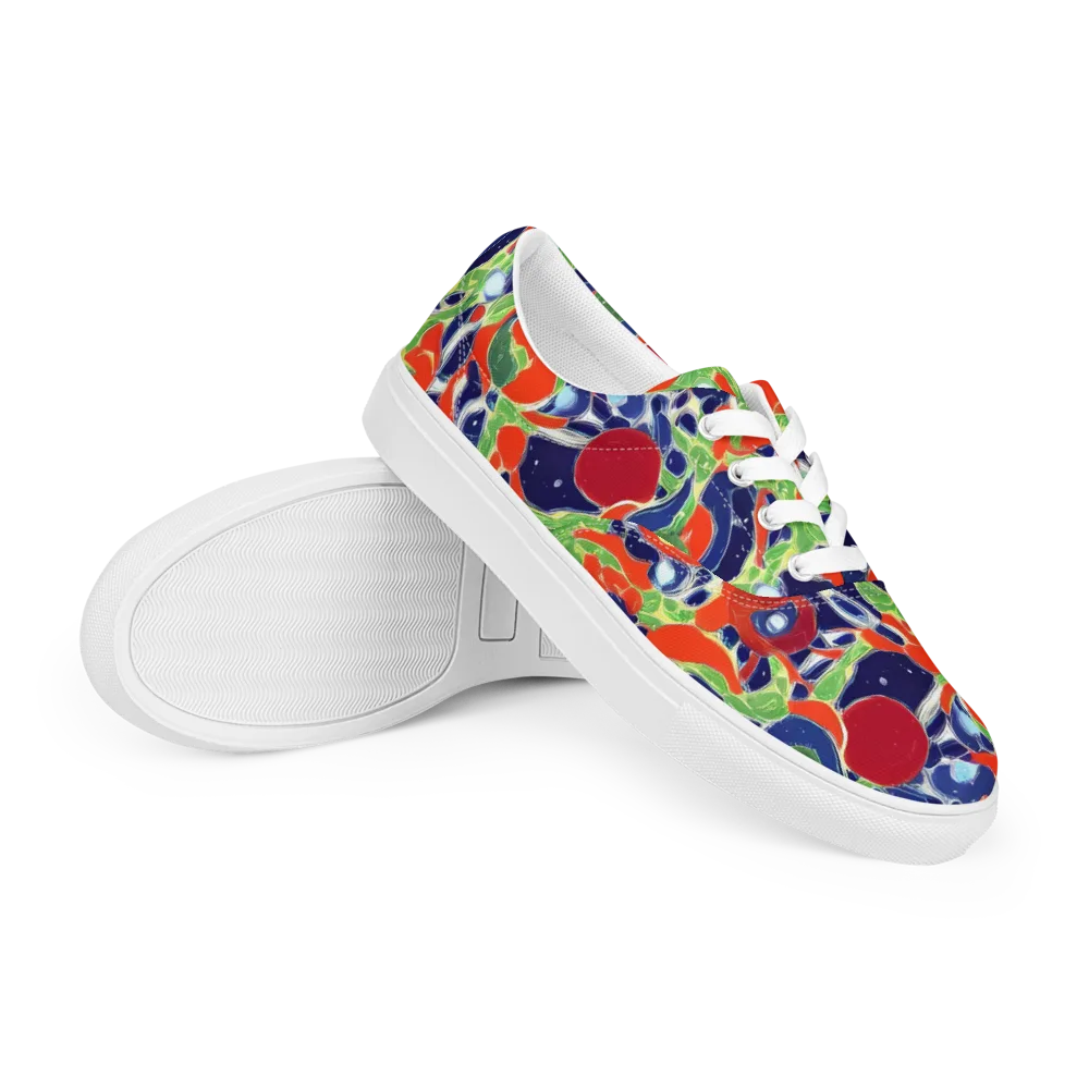 Neon Riviera on Men's Lace-Up Canvas Shoes — Right Front