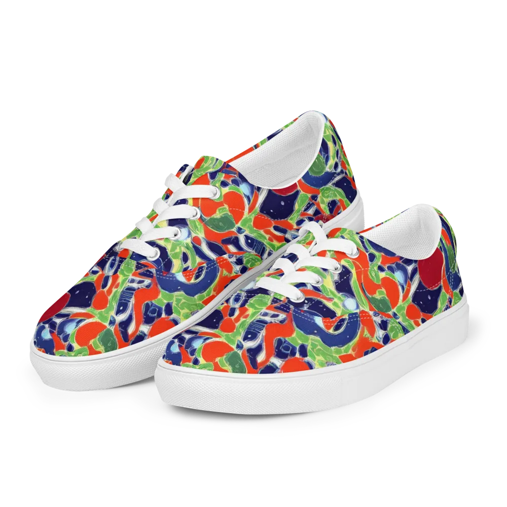 Neon Riviera on Men's Lace-Up Canvas Shoes — Left Front