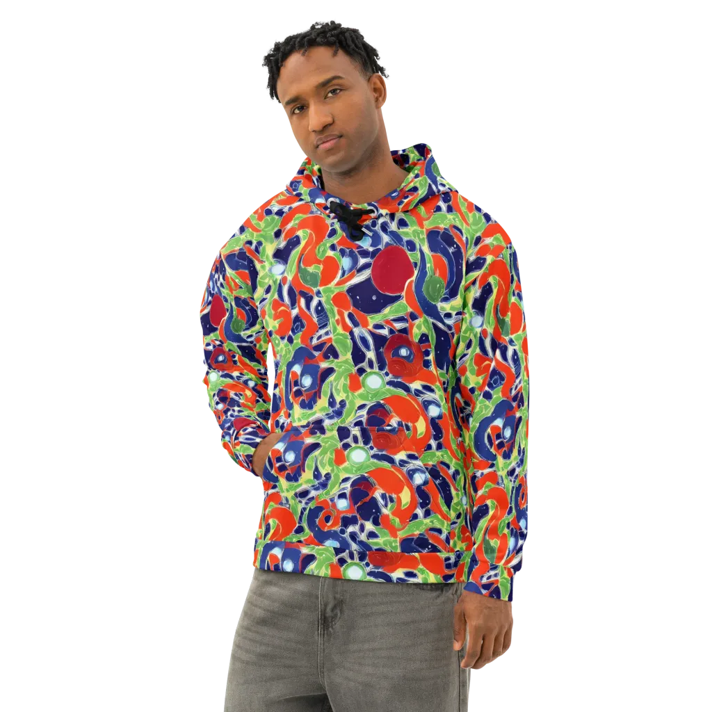 Neon Riviera on Cotton Hoodie — Left Front