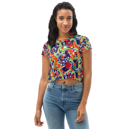 Neon Riviera on a Crop Tee