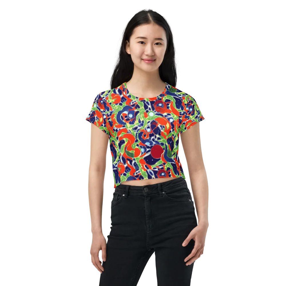 Neon Riviera on Crop Tee — Front