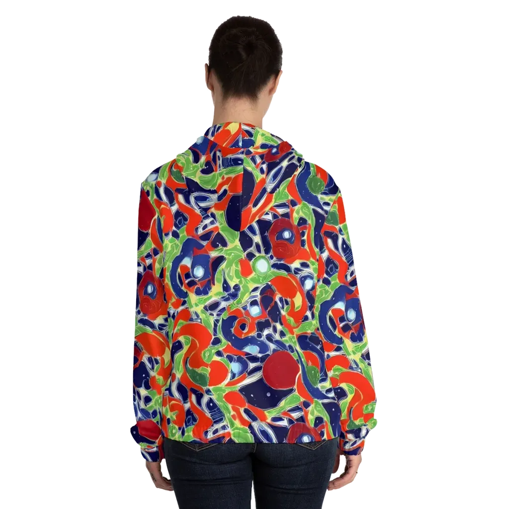 Neon Riviera on Women's Full-Zip Hoodie — Back On Person