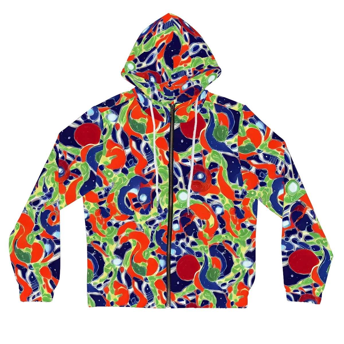 Neon Riviera on Women's Full-Zip Hoodie — Front