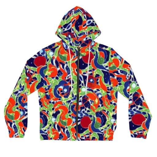 Neon Riviera on a Women's Full-Zip Hoodie