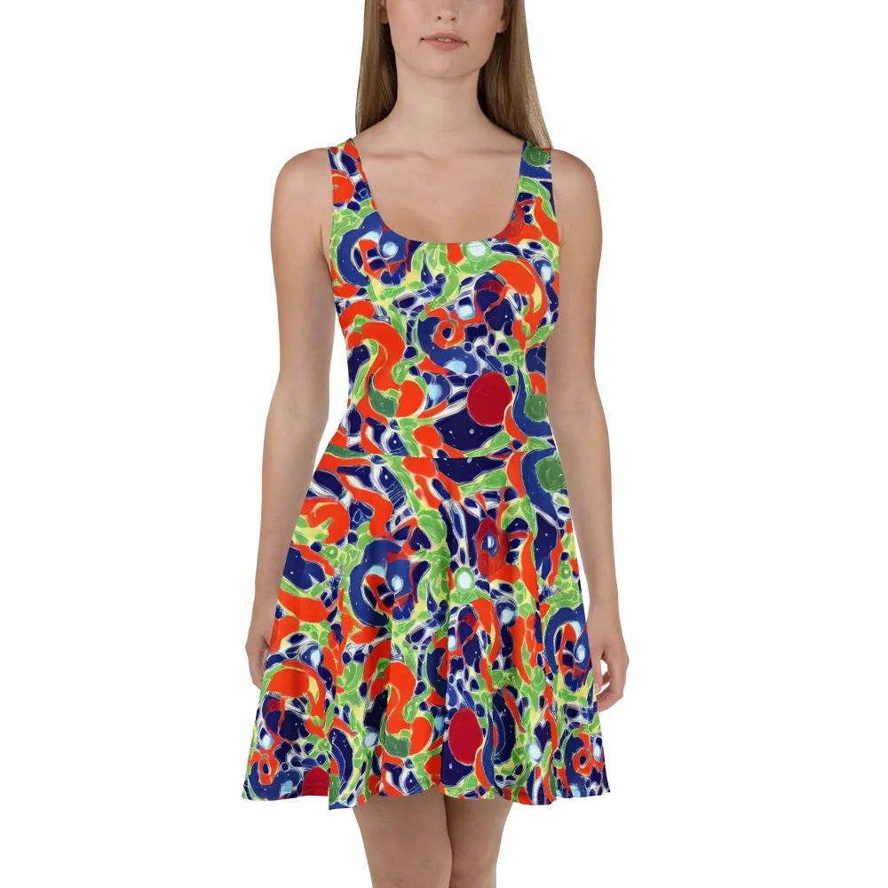 Neon Riviera on Skater Dress — Front