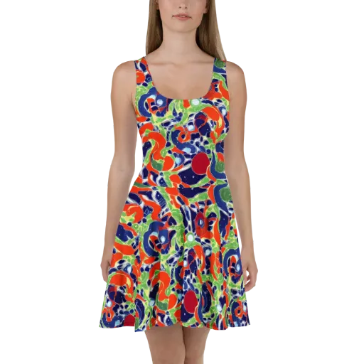 Neon Riviera on a Skater Dress