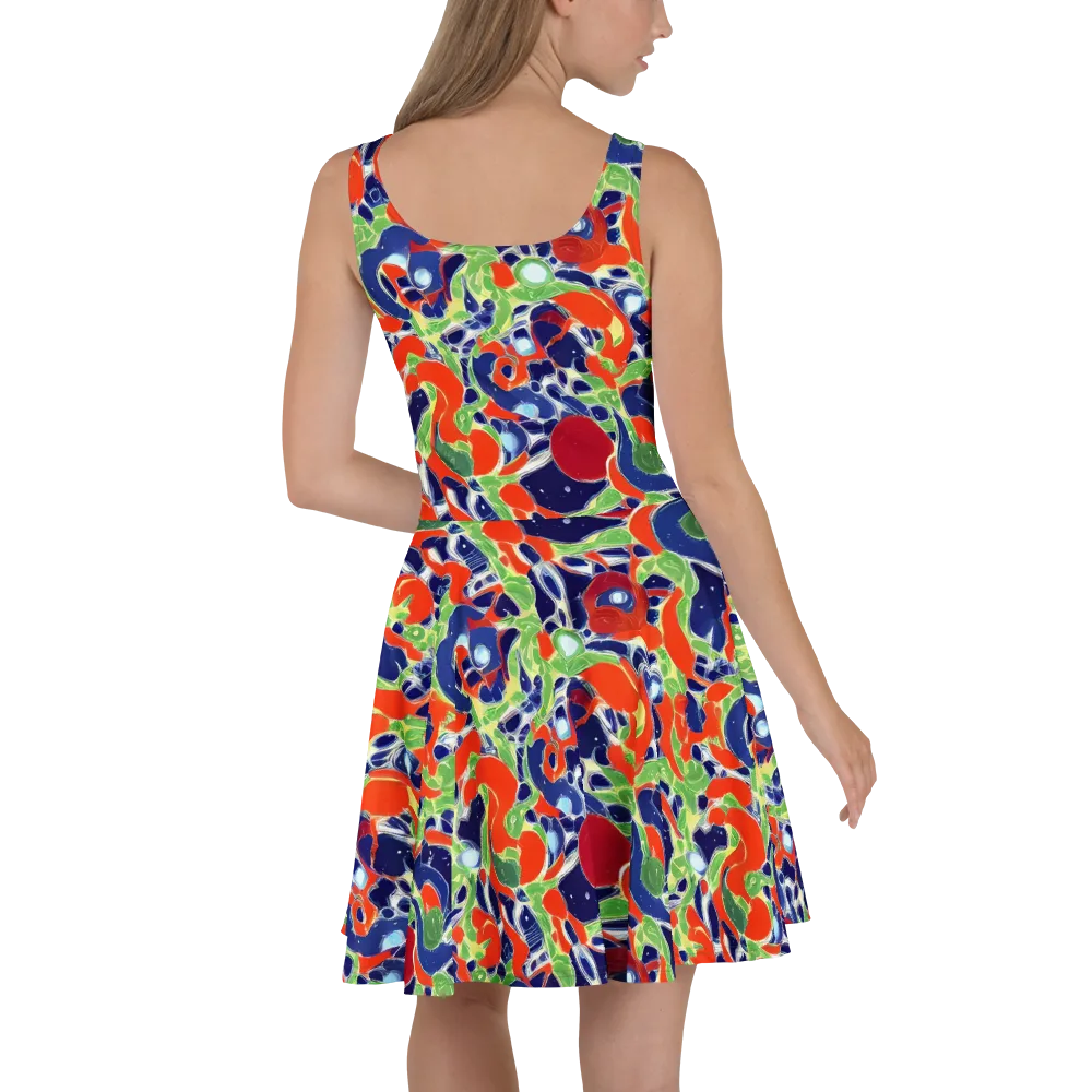 Neon Riviera on Skater Dress — Back