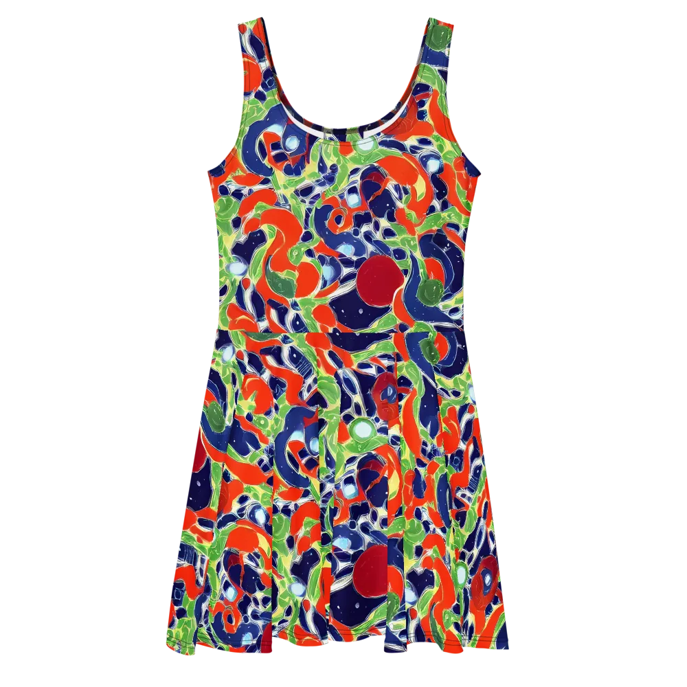 Neon Riviera on Skater Dress — Front