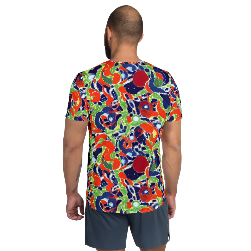 Neon Riviera on Men's Athletic T-Shirt — Back