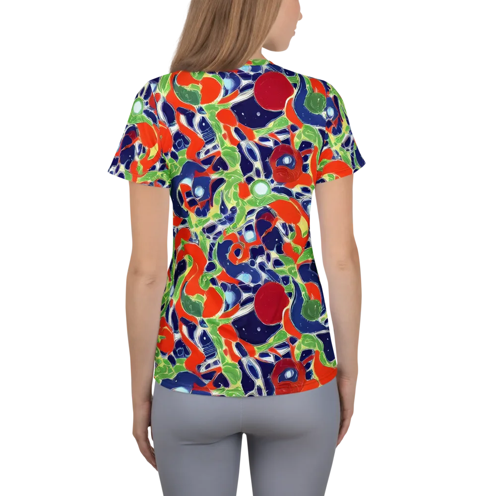 Neon Riviera on Women's Athletic T-Shirt — Back