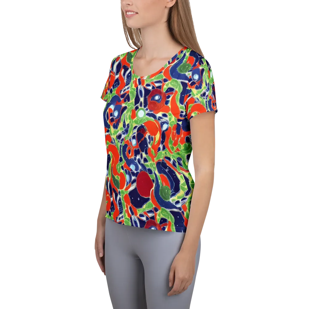 Neon Riviera on Women's Athletic T-Shirt — Left