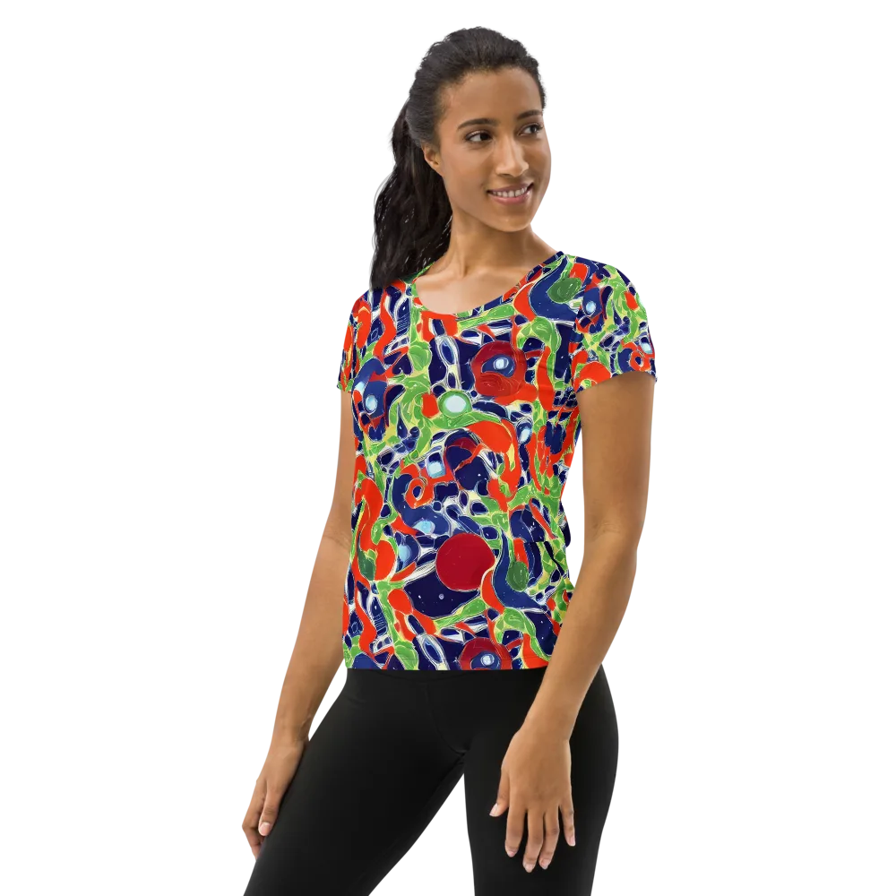 Neon Riviera on Women's Athletic T-Shirt — Left