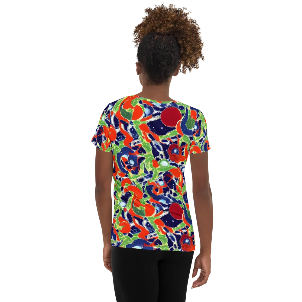 Neon Riviera on Women's Athletic T-Shirt — Back