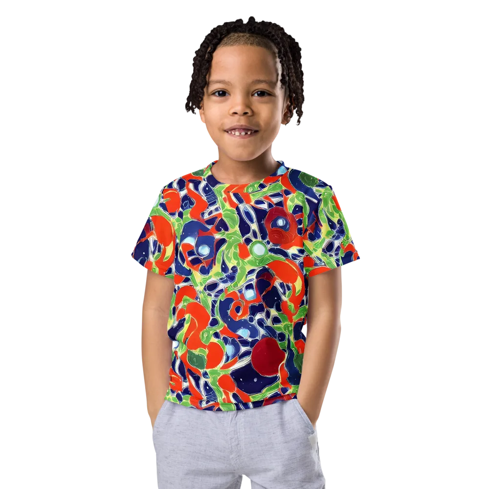 Neon Riviera on Kids Crew Neck T-Shirt — Front